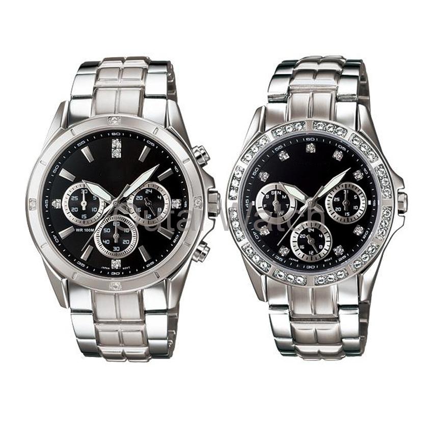 Fancy Stainless Steel Couples Brand Watch