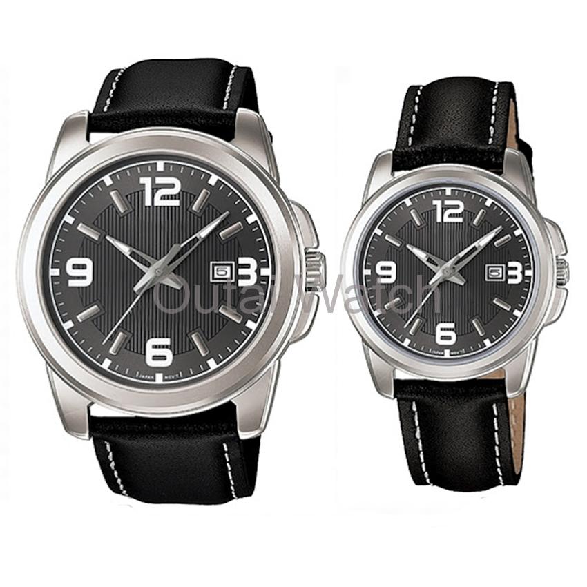 Hot sale wholesale real leather couple watch