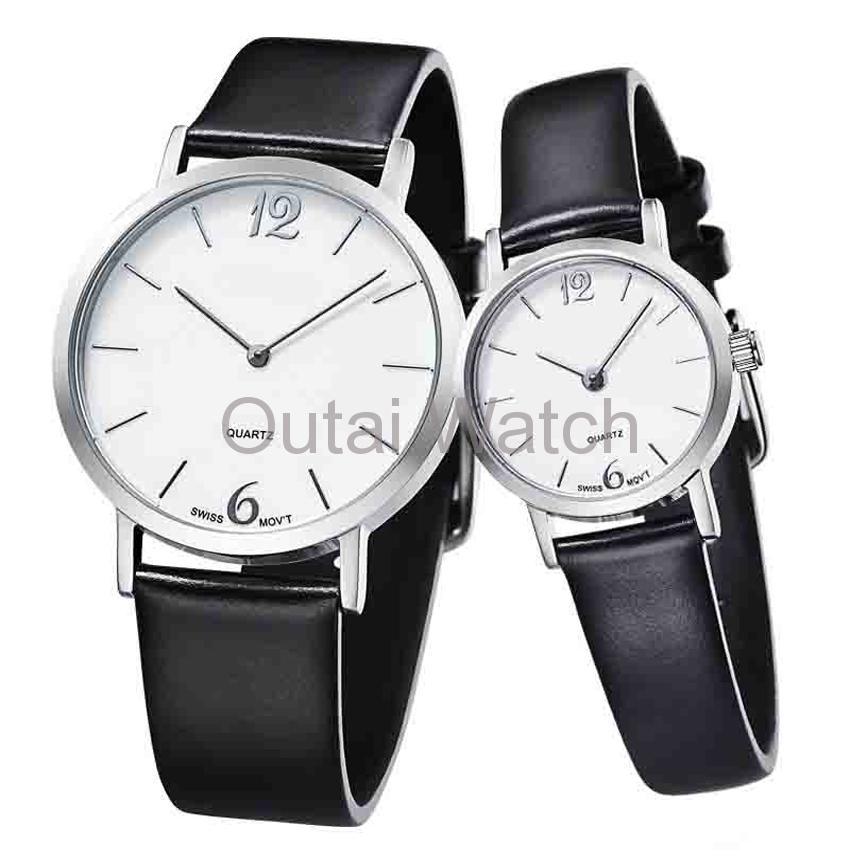 leather strap classic couple watch