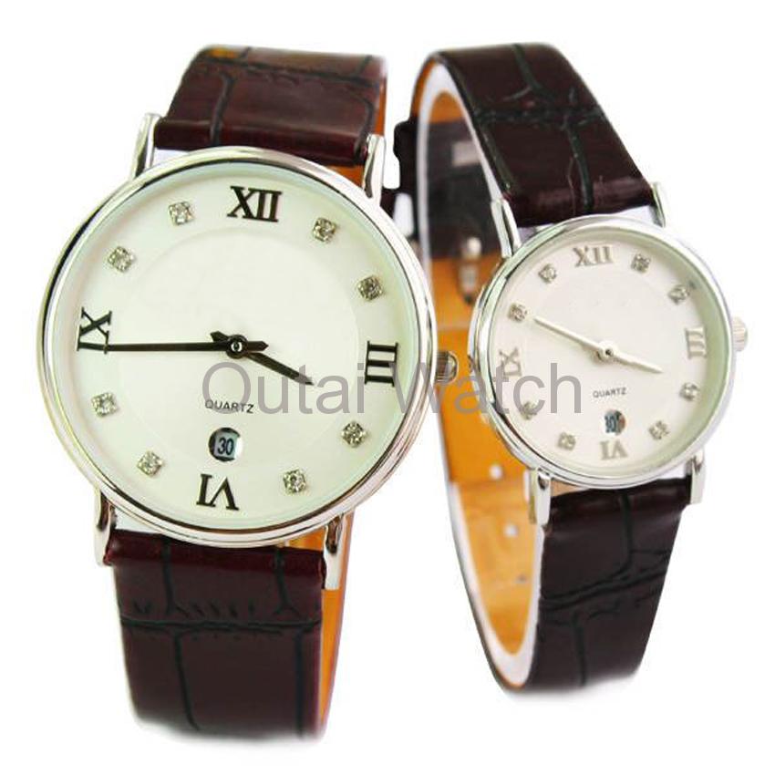 Silver Stainless Steel Material Japan Movement Cheap Couple Watch