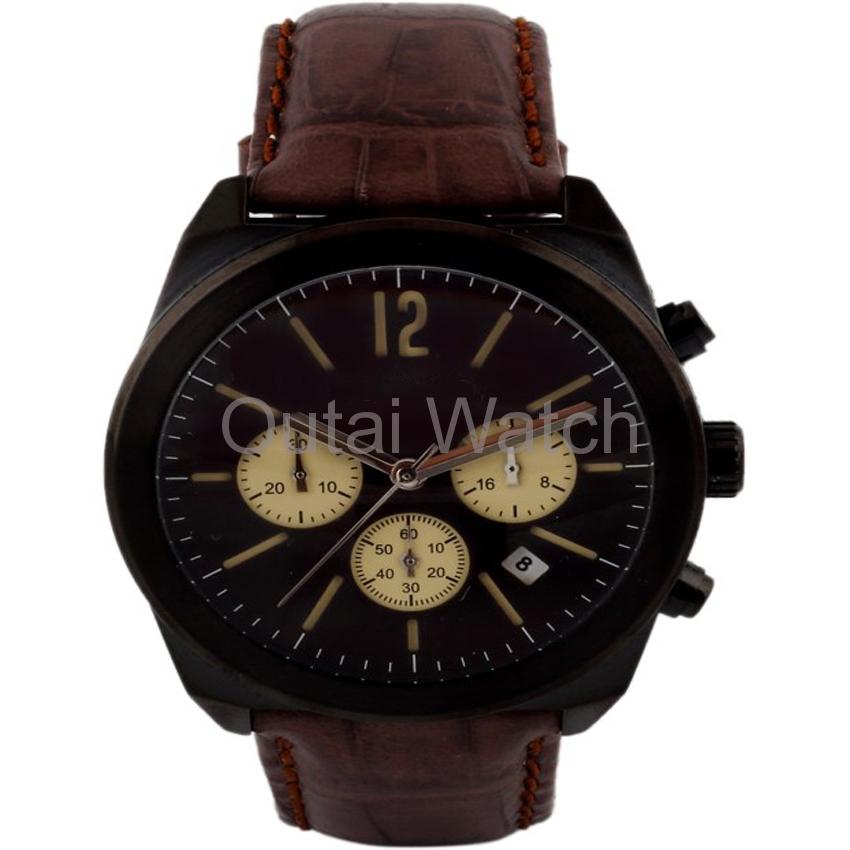 brown strap men watch