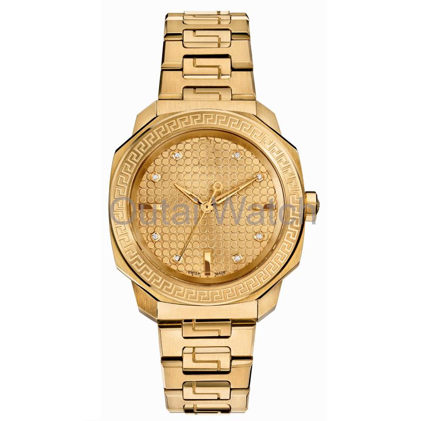 gold plated stainless steel custom lady watch