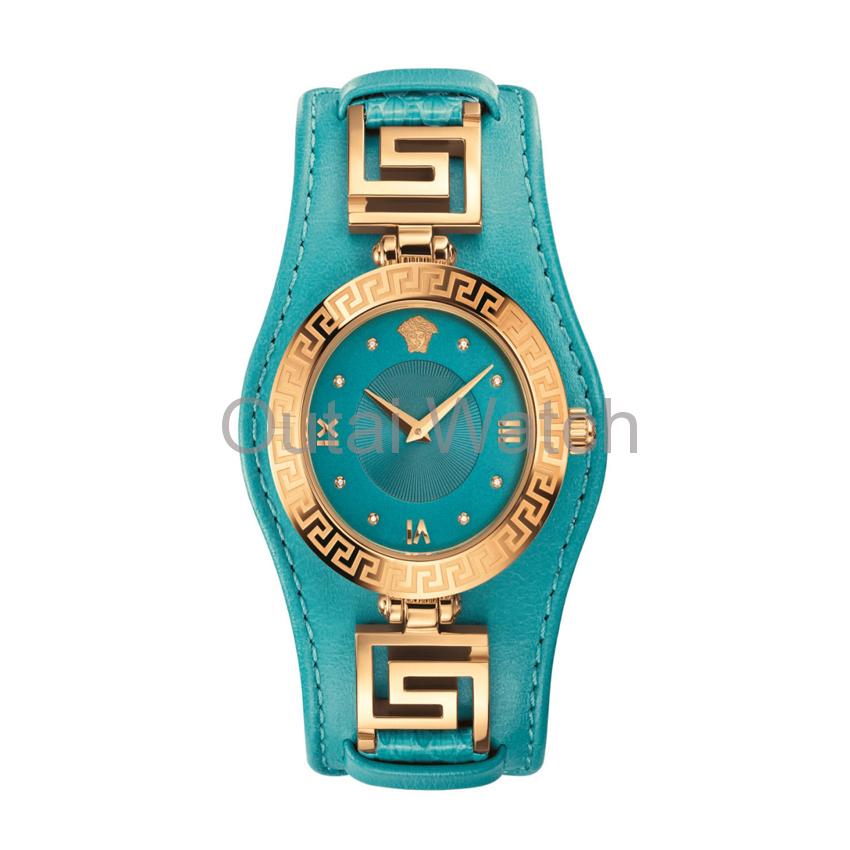 big leather strap alloy lady watch