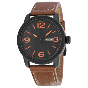 Brown leather band classic hand watch for man