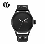 Fashion mens black watch with miyota movement