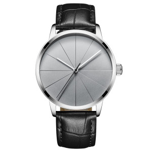 watch men leather strap with sapphire glass